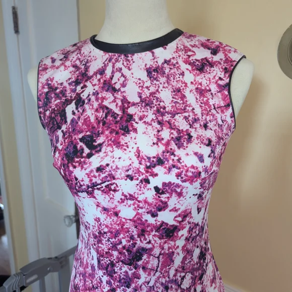 Lark & Ro Women's 2P Sleeveless Hot Pink Sheath Party Dress Y2K Barbiecore Midi - Picture 3 of 11